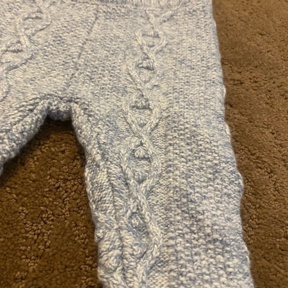 Janie & Jack gray cable knit unisex winter leggings new size 3-6 months - Picture 4 of 10
